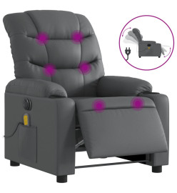 Fauteuil de massage inclinable électrique gris similicuir