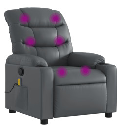 Fauteuil de massage inclinable Gris Similicuir