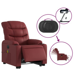 Fauteuil inclinable de massage électrique rouge bordeaux