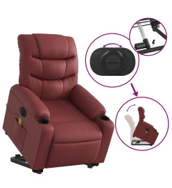 Fauteuil inclinable de massage électrique rouge bordeaux