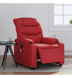 Fauteuil de massage inclinable électrique rouge similicuir