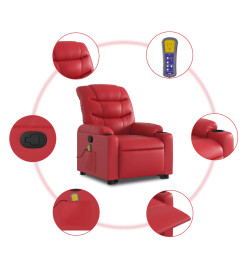 Fauteuil inclinable de massage Rouge Similicuir