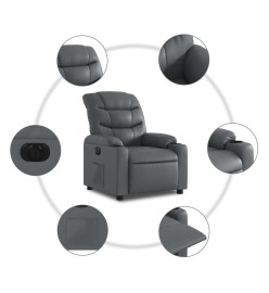 Fauteuil inclinable électrique Gris Similicuir