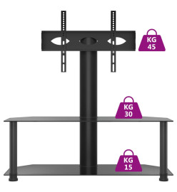 Meuble TV d'angle 2 niveaux pour 32-70 pouces noir