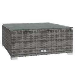 Salon de jardin 7 pcs avec coussins Résine tressée Gris