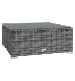 Salon de jardin 8 pcs avec coussins résine tressée gris