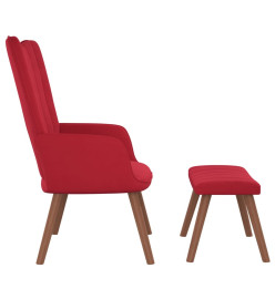 Chaise de relaxation avec repose-pied Rouge bordeaux Velours