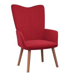 Chaise de relaxation avec repose-pied Rouge bordeaux Velours