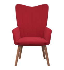 Chaise de relaxation avec repose-pied Rouge bordeaux Velours