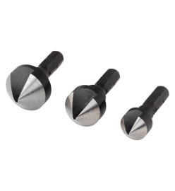 wolfcraft Ensemble de mèches coniques 3 pcs Acier 2584000