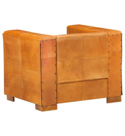 Fauteuil Brun roux Cuir véritable