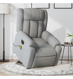 Fauteuil inclinable de massage électrique Gris clair Tissu