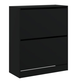 Armoire à chaussures noir 80x34x96,5 cm bois d'ingénierie