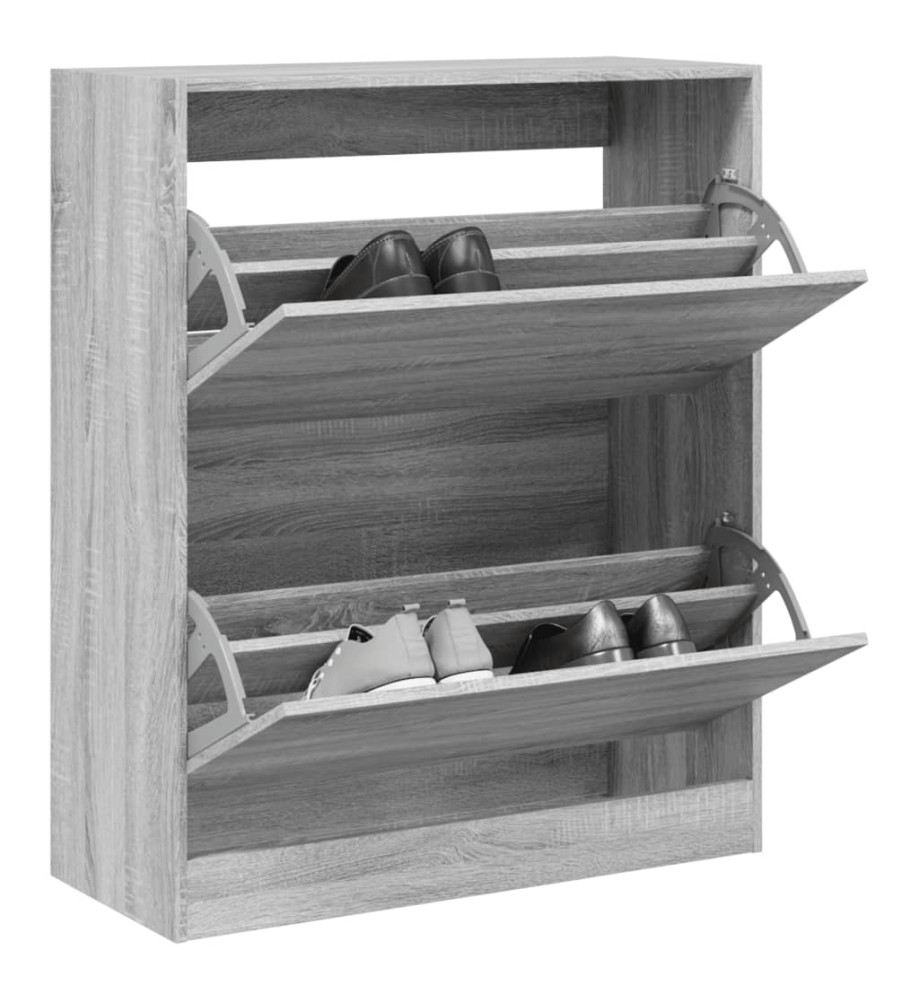 Armoire à chaussures sonoma gris 80x34x96,5cm bois d'ingénierie