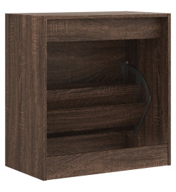 Armoire à chaussures chêne marron 60x34x63,5 cm bois ingénierie