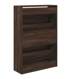 Armoire à chaussures chêne marron 60x21x87,5 cm bois ingénierie