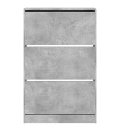 Armoire à chaussures gris béton 80x21x125,5cm bois d'ingénierie