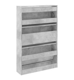 Armoire à chaussures gris béton 80x21x125,5cm bois d'ingénierie