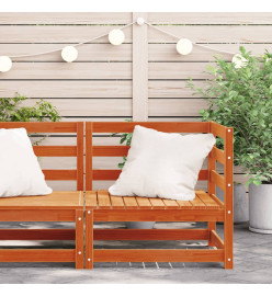 Canapé d'angle de jardin cire marron 70x70x67cm bois pin massif