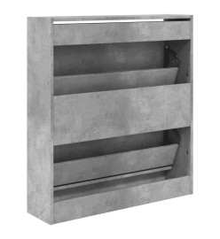 Armoire à chaussures gris béton 80x21x87,5 cm bois d'ingénierie