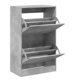 Armoire à chaussures gris béton 60x34x96,5 cm bois d'ingénierie