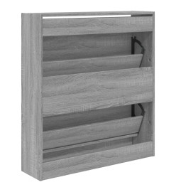 Armoire à chaussures sonoma gris 80x21x87,5cm bois d'ingénierie