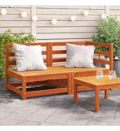 Canapé de jardin 2 places cire marron bois pin massif