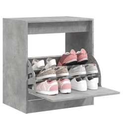 Armoire à chaussures gris béton 60x42x69 cm bois d'ingénierie