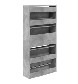 Armoire à chaussures gris béton 60x21x125,5cm bois d'ingénierie