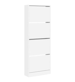 Armoire à chaussures blanc 60x21x163,5 cm bois d'ingénierie