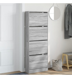 Armoire à chaussures sonoma gris 60x21x163,5 cm bois ingénierie