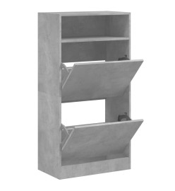 Armoire à chaussures gris béton 60x34x116 cm bois d'ingénierie