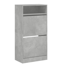 Armoire à chaussures gris béton 60x34x116 cm bois d'ingénierie