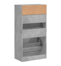 Armoire à chaussures gris béton 60x34x116 cm bois d'ingénierie