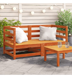 Canapés d'angle de jardin cire marron 2 pcs bois de pin massif