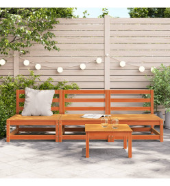 Canapés de jardin cire marron 2 pcs bois de pin massif