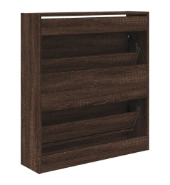 Armoire à chaussures chêne marron 80x21x87,5 cm bois ingénierie