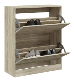 Armoire à chaussures chêne sonoma 80x34x96,5 cm bois ingénierie