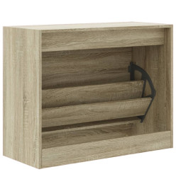 Armoire à chaussures chêne sonoma 80x34x63 cm bois d'ingénierie