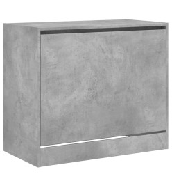 Armoire à chaussures gris béton 80x42x69 cm bois d'ingénierie