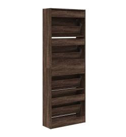 Armoire à chaussures chêne marron 60x21x163,5cm bois ingénierie