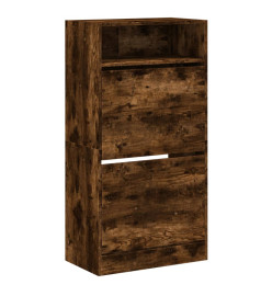 Armoire à chaussures chêne fumé 60x34x116 cm bois d'ingénierie