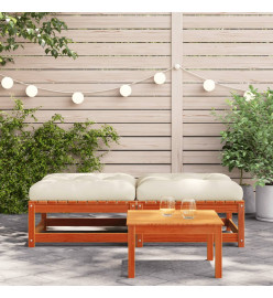 Repose-pieds de jardin avec coussins 2 pcs bois massif pin