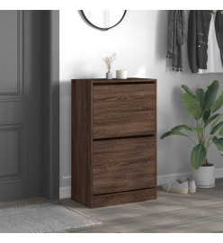 Armoire à chaussures chêne marron 60x34x96,5 cm bois ingénierie