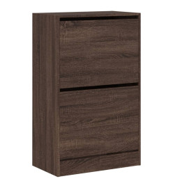 Armoire à chaussures chêne marron 60x34x96,5 cm bois ingénierie