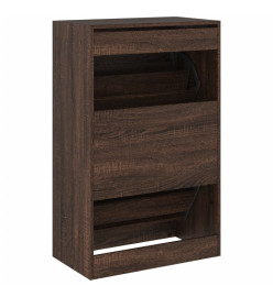 Armoire à chaussures chêne marron 60x34x96,5 cm bois ingénierie