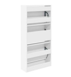 Armoire à chaussures blanc 60x21x125,5 cm bois d'ingénierie