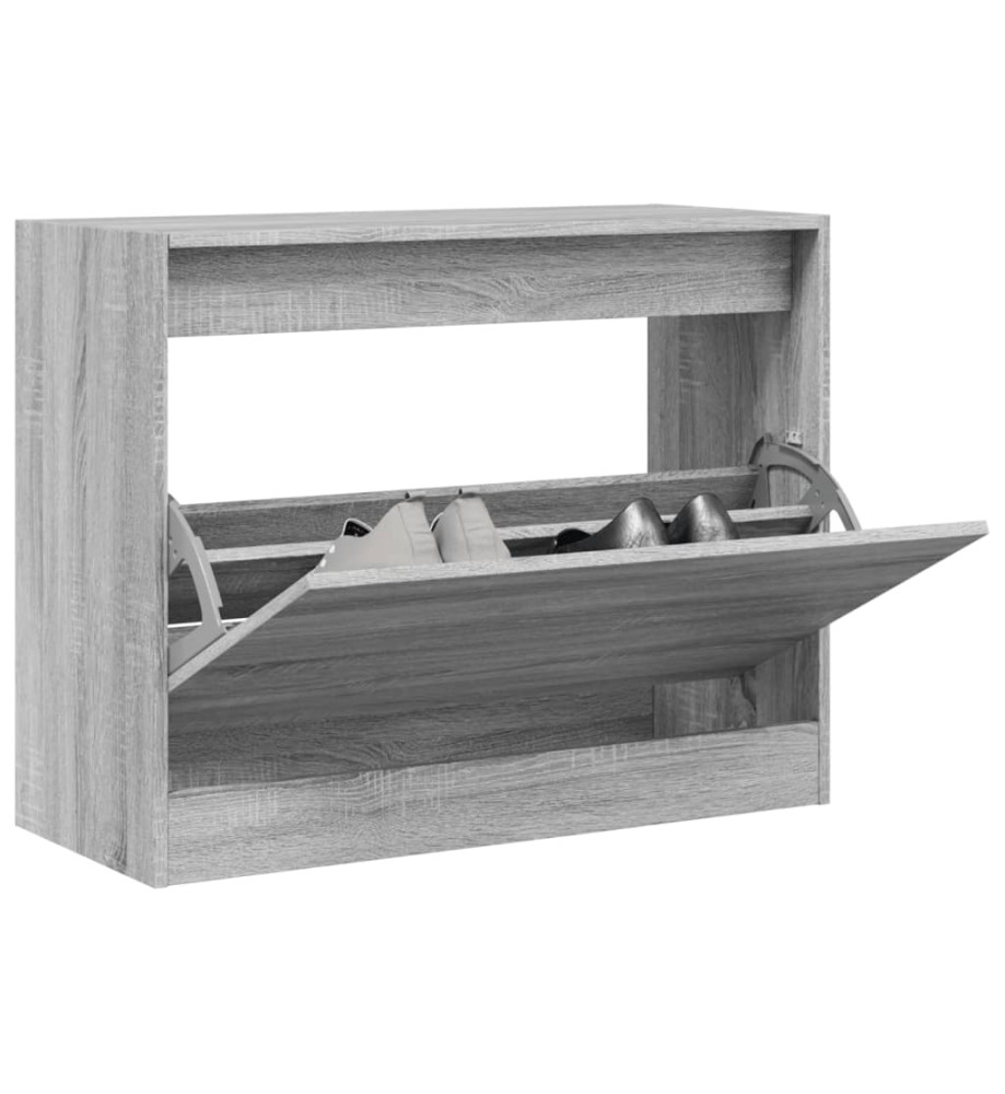 Armoire à chaussures sonoma gris 80x34x63 cm bois d'ingénierie