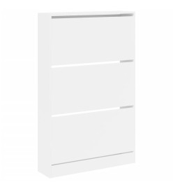 Armoire à chaussures blanc 80x21x125,5 cm bois d'ingénierie