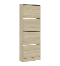 Armoire à chaussures chêne sonoma 60x21x163,5cm bois ingénierie